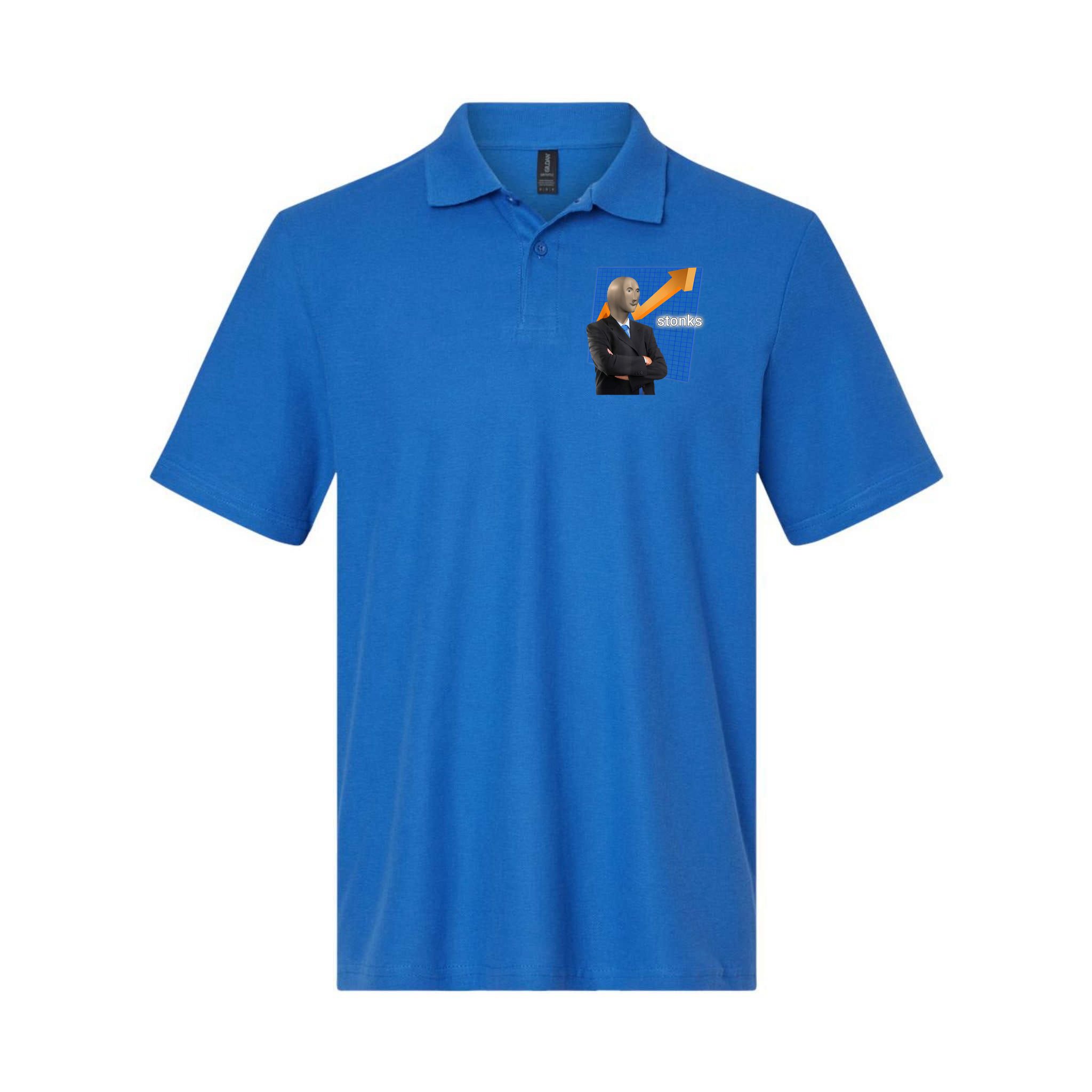 Stonks Surreal Memes Funny Stock Softstyle Adult Sport Polo