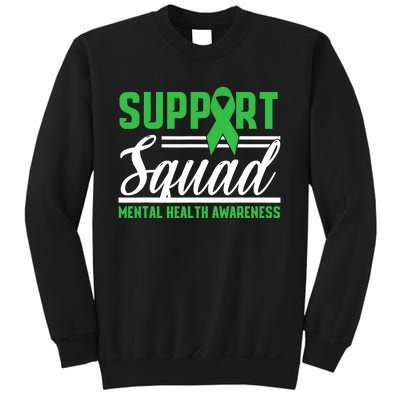 Support Squad Mental Health Awareness Lime Green Ribbon Sweatshirt