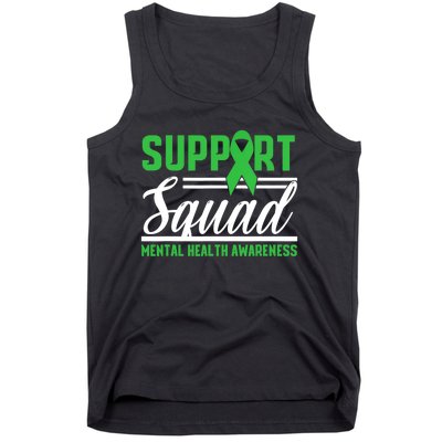 Support Squad Mental Health Awareness Lime Green Ribbon Tank Top