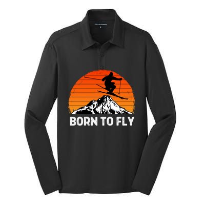 Snow Ski Mountain Skier Downhill Skiing Trip Ski Lover Gift Silk Touch Performance Long Sleeve Polo