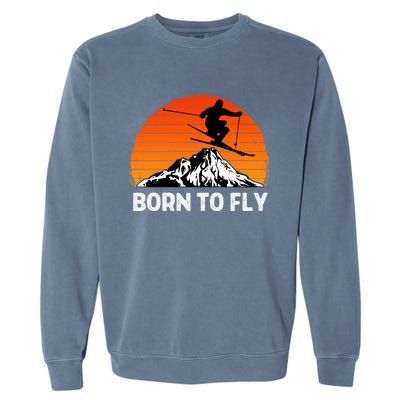 Snow Ski Mountain Skier Downhill Skiing Trip Ski Lover Gift Garment-Dyed Sweatshirt