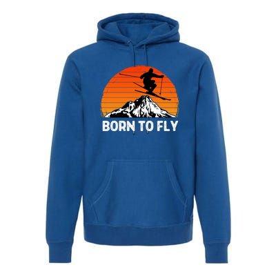 Snow Ski Mountain Skier Downhill Skiing Trip Ski Lover Gift Premium Hoodie