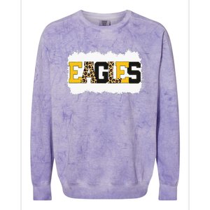 School Spirit Mascot Eagles Leopard Print Teacher Colorblast Crewneck Sweatshirt