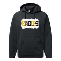 School Spirit Mascot Eagles Leopard Print Teacher Performance Fleece Hoodie