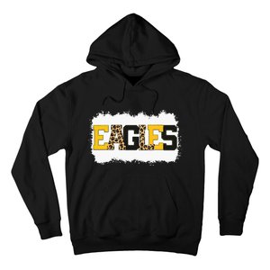 School Spirit Mascot Eagles Leopard Print Teacher Hoodie