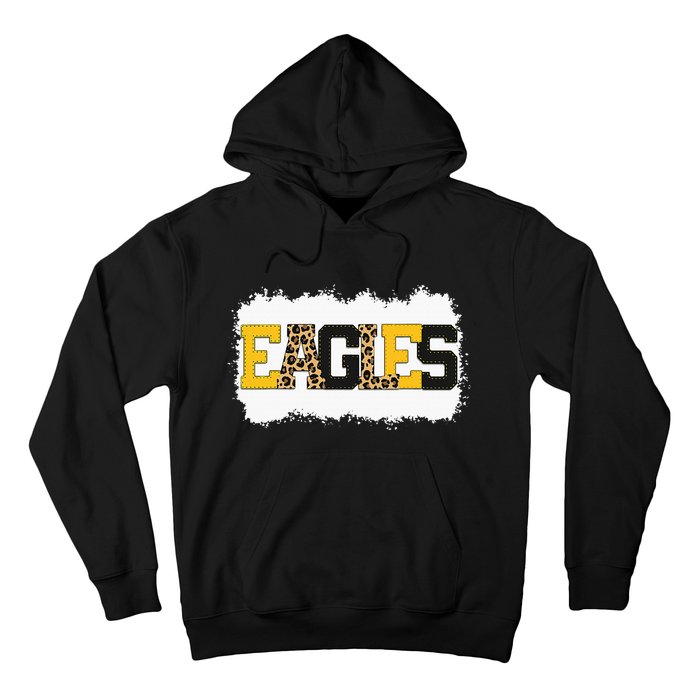 School Spirit Mascot Eagles Leopard Print Teacher Hoodie