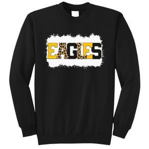 School Spirit Mascot Eagles Leopard Print Teacher Sweatshirt