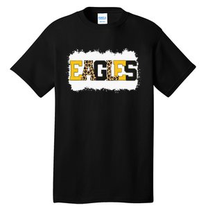 School Spirit Mascot Eagles Leopard Print Teacher Tall T-Shirt