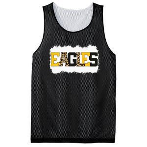 School Spirit Mascot Eagles Leopard Print Teacher Mesh Reversible Basketball Jersey Tank