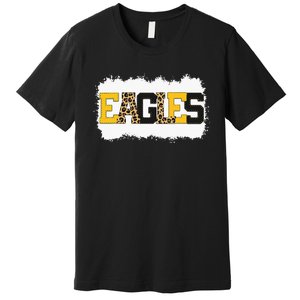 School Spirit Mascot Eagles Leopard Print Teacher Premium T-Shirt