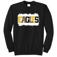 School Spirit Mascot Eagles Leopard Print Teacher Tall Sweatshirt