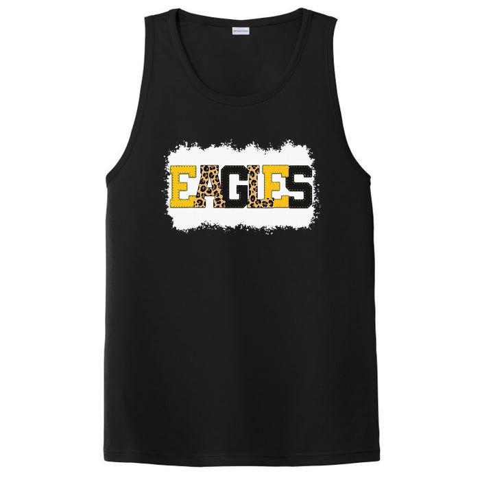 School Spirit Mascot Eagles Leopard Print Teacher PosiCharge Competitor Tank