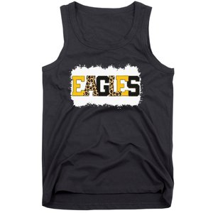 School Spirit Mascot Eagles Leopard Print Teacher Tank Top