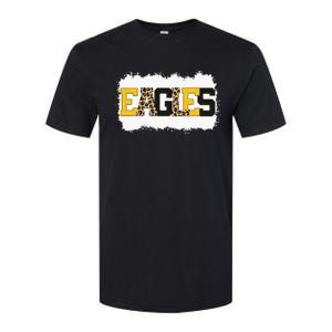 School Spirit Mascot Eagles Leopard Print Teacher Softstyle CVC T-Shirt