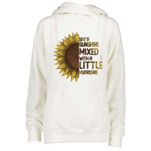 SheS Sunshine Mixed Hurricane Sunflower Lovers Gift Womens Funnel Neck Pullover Hood