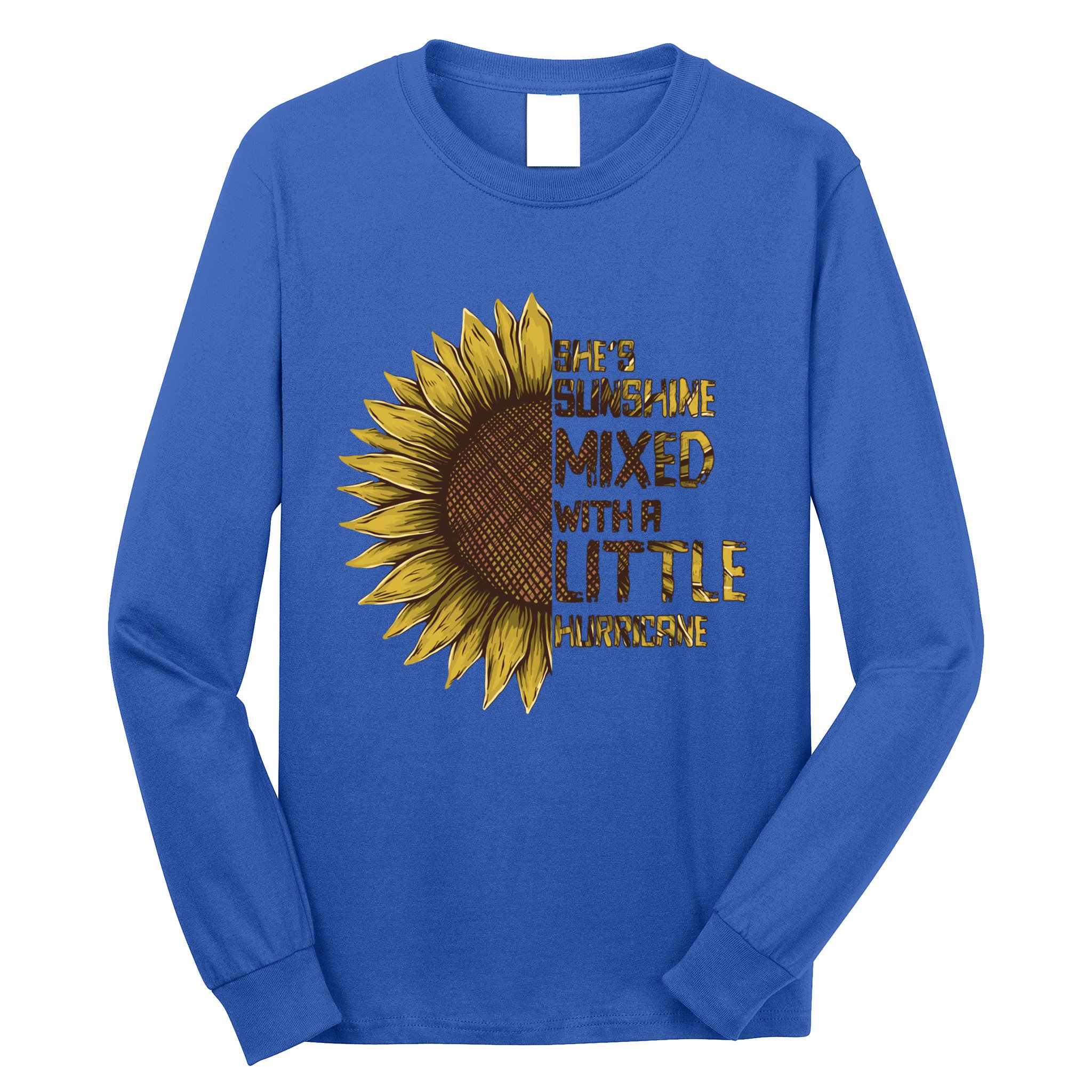 SheS Sunshine Mixed Hurricane Sunflower Lovers Gift Long Sleeve Shirt