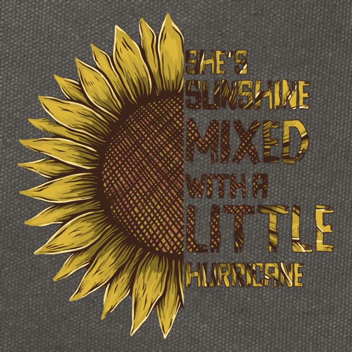 SheS Sunshine Mixed Hurricane Sunflower Lovers Gift Cotton Canvas Backpack