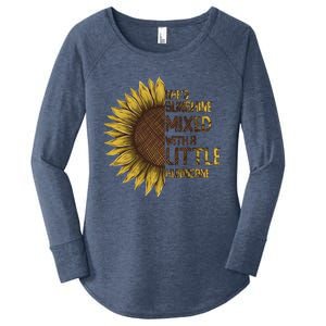 SheS Sunshine Mixed Hurricane Sunflower Lovers Gift Women's Perfect Tri Tunic Long Sleeve Shirt