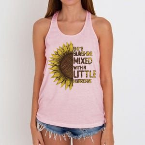 SheS Sunshine Mixed Hurricane Sunflower Lovers Gift Women's Knotted Racerback Tank