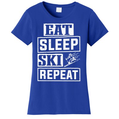 Skiier Skiing Mountain Eat Sleep Ski Repeat Cool Gift Women's T-Shirt