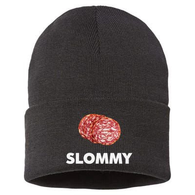 Slommy Salami Meme Oddly Specific Funny Memes Internet Memes Sustainable Knit Beanie