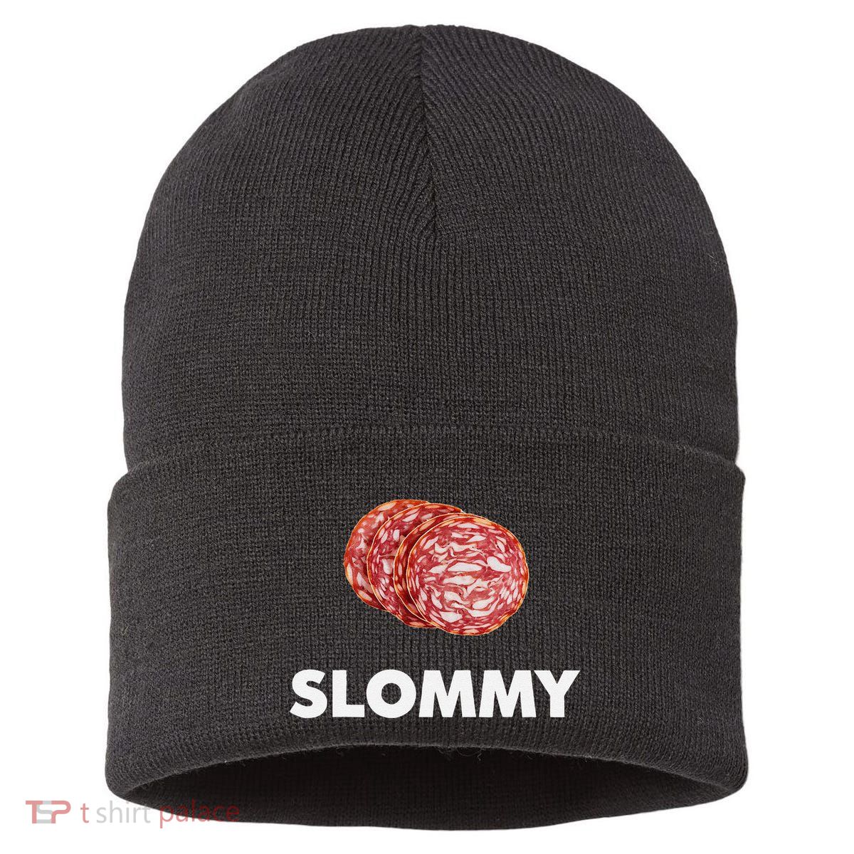 Slommy Salami Meme Oddly Specific Funny Memes Internet Memes Sustainable Knit Beanie