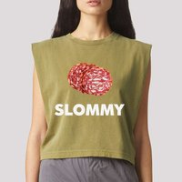 Slommy Salami Meme Oddly Specific Funny Memes Internet Memes Garment-Dyed Women's Muscle Tee