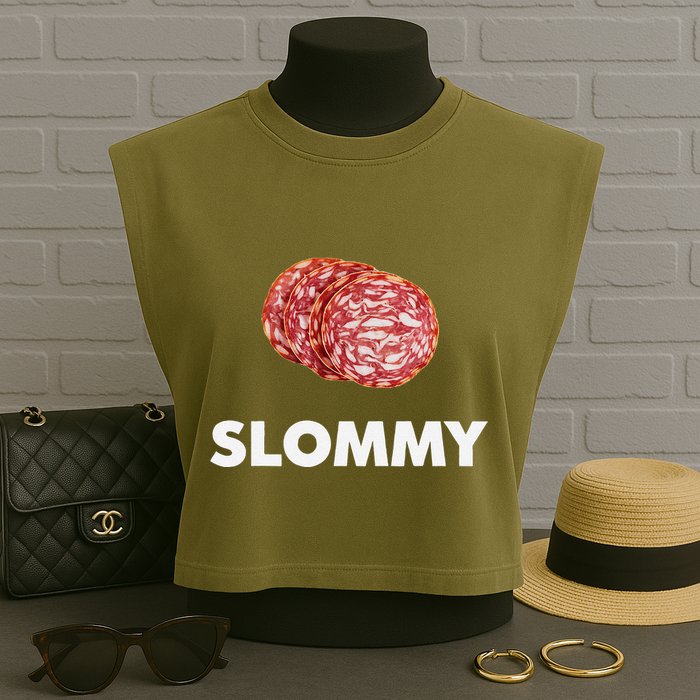 Slommy Salami Meme Oddly Specific Funny Memes Internet Memes Garment-Dyed Women's Muscle Tee