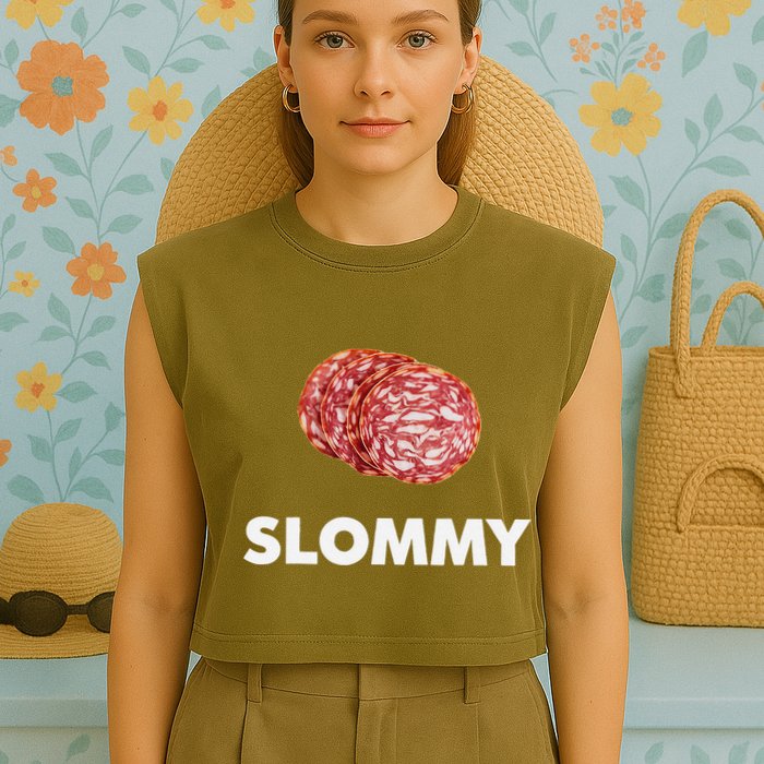 Slommy Salami Meme Oddly Specific Funny Memes Internet Memes Garment-Dyed Women's Muscle Tee