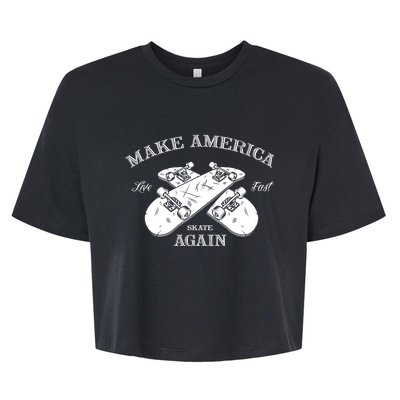 Skateboard Skateboarding Make America Skate Again Gift Bella+Canvas Jersey Crop Tee