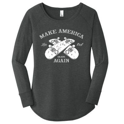 Skateboard Skateboarding Make America Skate Again Gift Women's Perfect Tri Tunic Long Sleeve Shirt