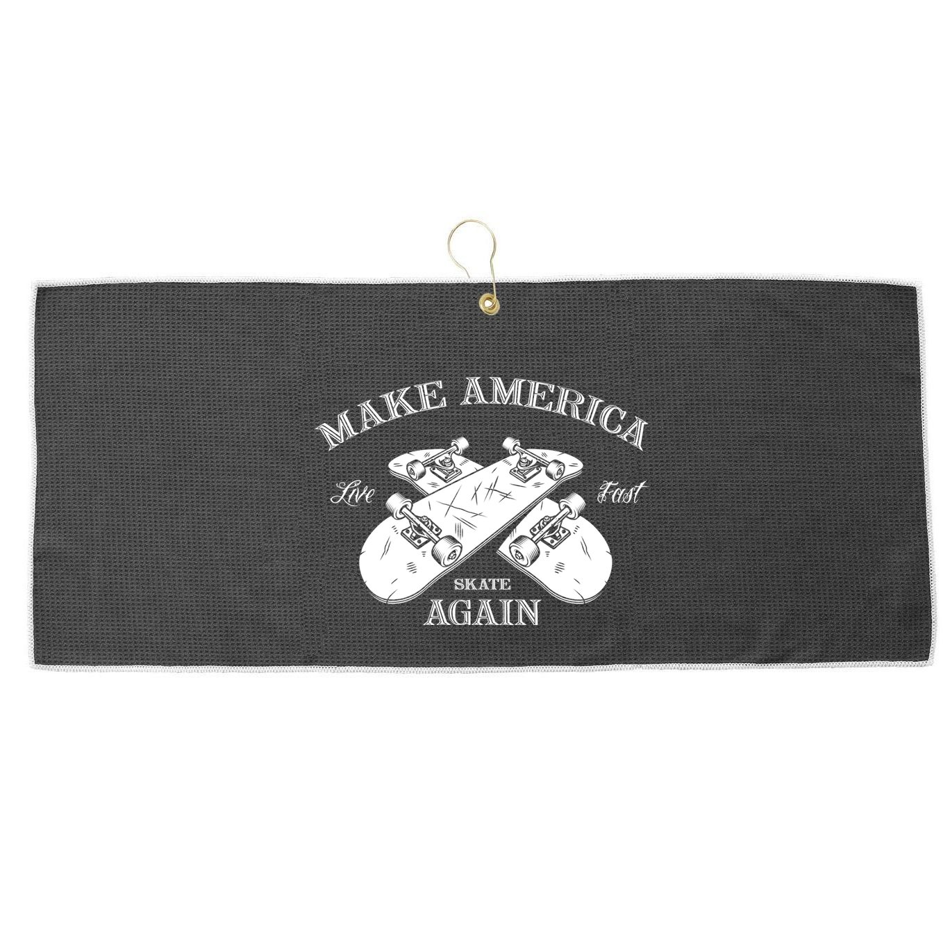 Skateboard Skateboarding Make America Skate Again Gift Large Microfiber Waffle Golf Towel
