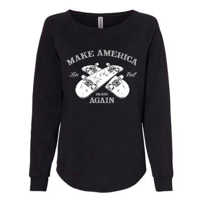 Skateboard Skateboarding Make America Skate Again Gift Womens California Wash Sweatshirt