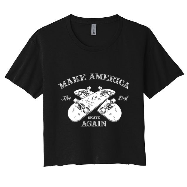 Skateboard Skateboarding Make America Skate Again Gift Crop Top