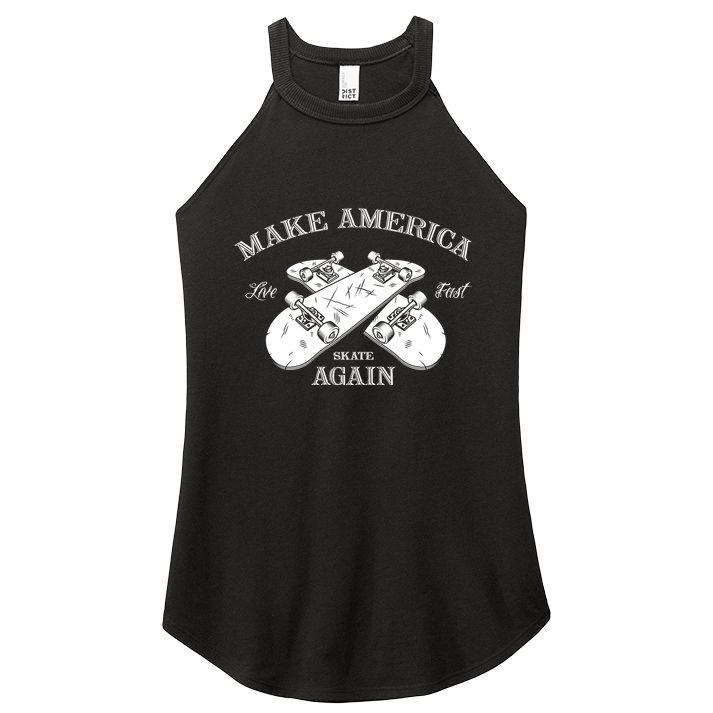 Skateboard Skateboarding Make America Skate Again Gift Women's Perfect Tri Rocker Tank