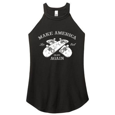 Skateboard Skateboarding Make America Skate Again Gift Women's Perfect Tri Rocker Tank