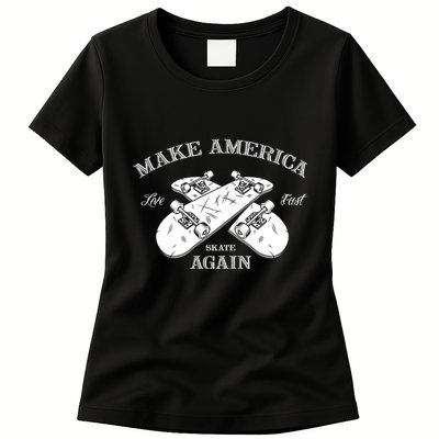 Skateboard Skateboarding Make America Skate Again Gift Womens T-Shirt