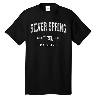 Silver Spring Maryland Md Vintage Athletic Sports Design Sweatshirt Tall T-Shirt