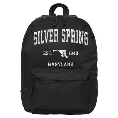 Silver Spring Maryland Md Vintage Athletic Sports Design Sweatshirt 16 in Basic Backpack