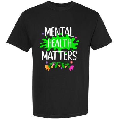 Support Squad Mental Health Awareness Lime Green Ribbon Garment-Dyed Heavyweight T-Shirt