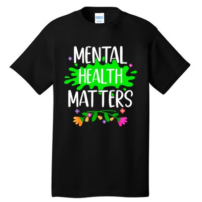 Support Squad Mental Health Awareness Lime Green Ribbon Tall T-Shirt