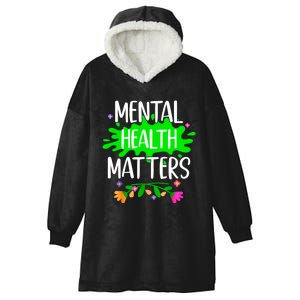 Support Squad Mental Health Awareness Lime Green Ribbon Hooded Wearable Blanket