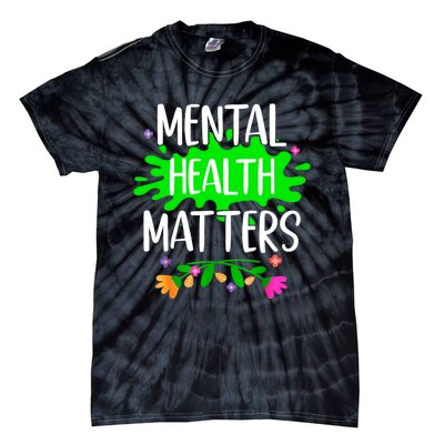 Support Squad Mental Health Awareness Lime Green Ribbon Tie-Dye T-Shirt