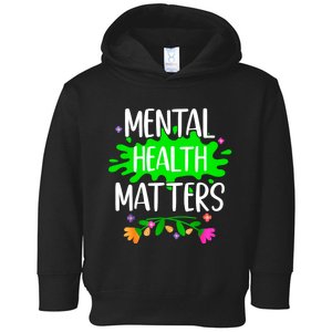 Support Squad Mental Health Awareness Lime Green Ribbon Toddler Hoodie