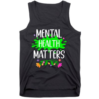 Support Squad Mental Health Awareness Lime Green Ribbon Tank Top