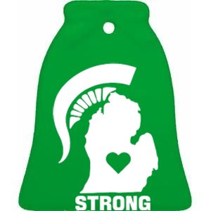 SPARTAN STRONG MSU ST Patricks Day Ceramic Bell Ornament