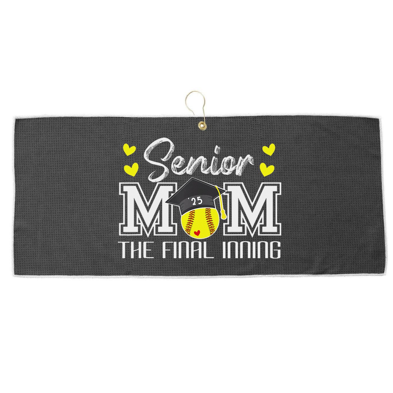Softball Senior Mom 2025 The Final Inning 2025 Graduate Large Microfiber Waffle Golf Towel