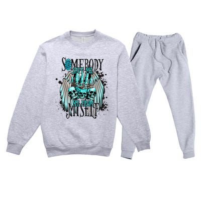 Somebody Save Me From Myself Premium Crewneck Sweatsuit Set