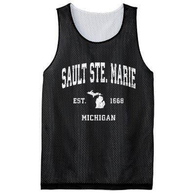 Sault Ste. Marie Michigan Mi Vintage Athletic Sports Mesh Reversible Basketball Jersey Tank