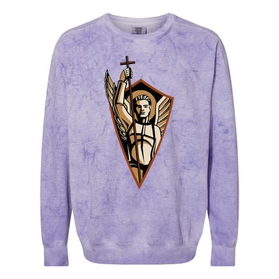 St Saint Michael the Archangel Catholic Angel Warrior Colorblast Crewneck Sweatshirt